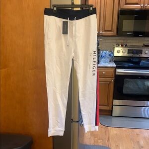Tommy Hilfiger White Sweatpants with Elastic Waistband